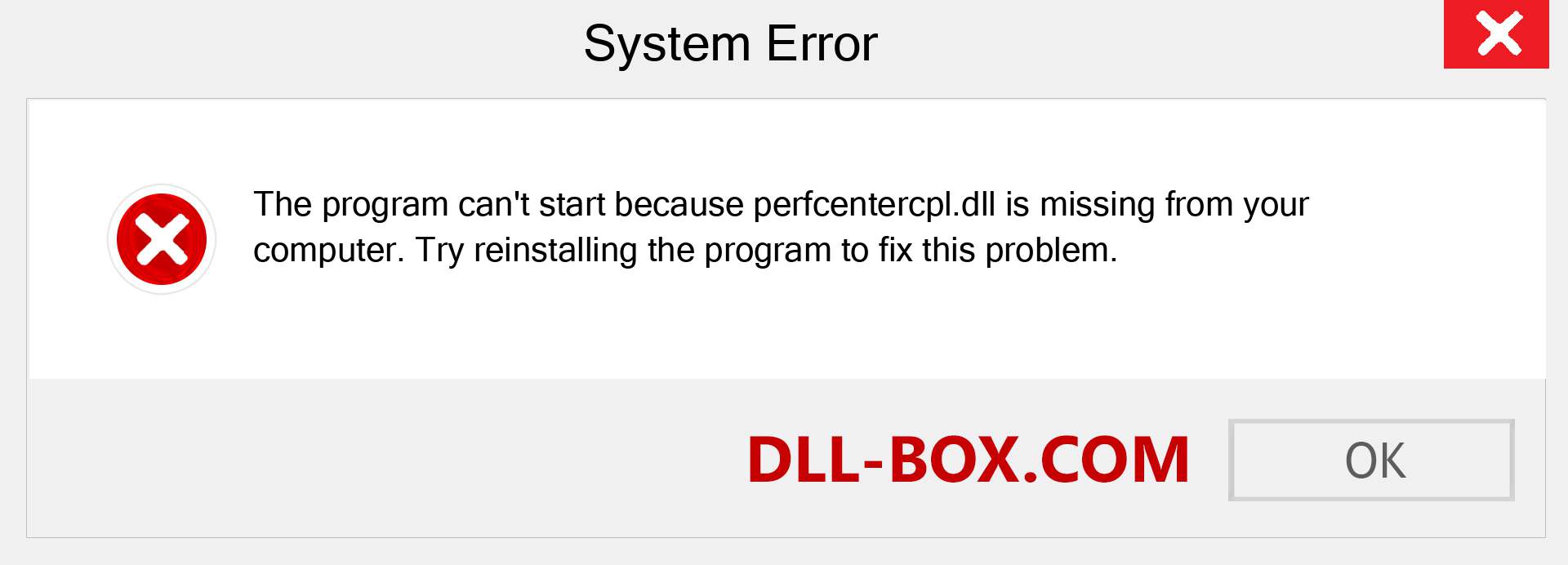  perfcentercpl.dll file is missing?. Download for Windows 7, 8, 10 - Fix  perfcentercpl dll Missing Error on Windows, photos, images